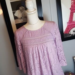 Peach love California lavender lace top